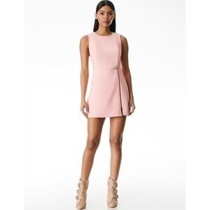 Alice + Olivia Mini Dress Womens 8 Pink‎ Zip Sleeveless Designer Party Cocktail